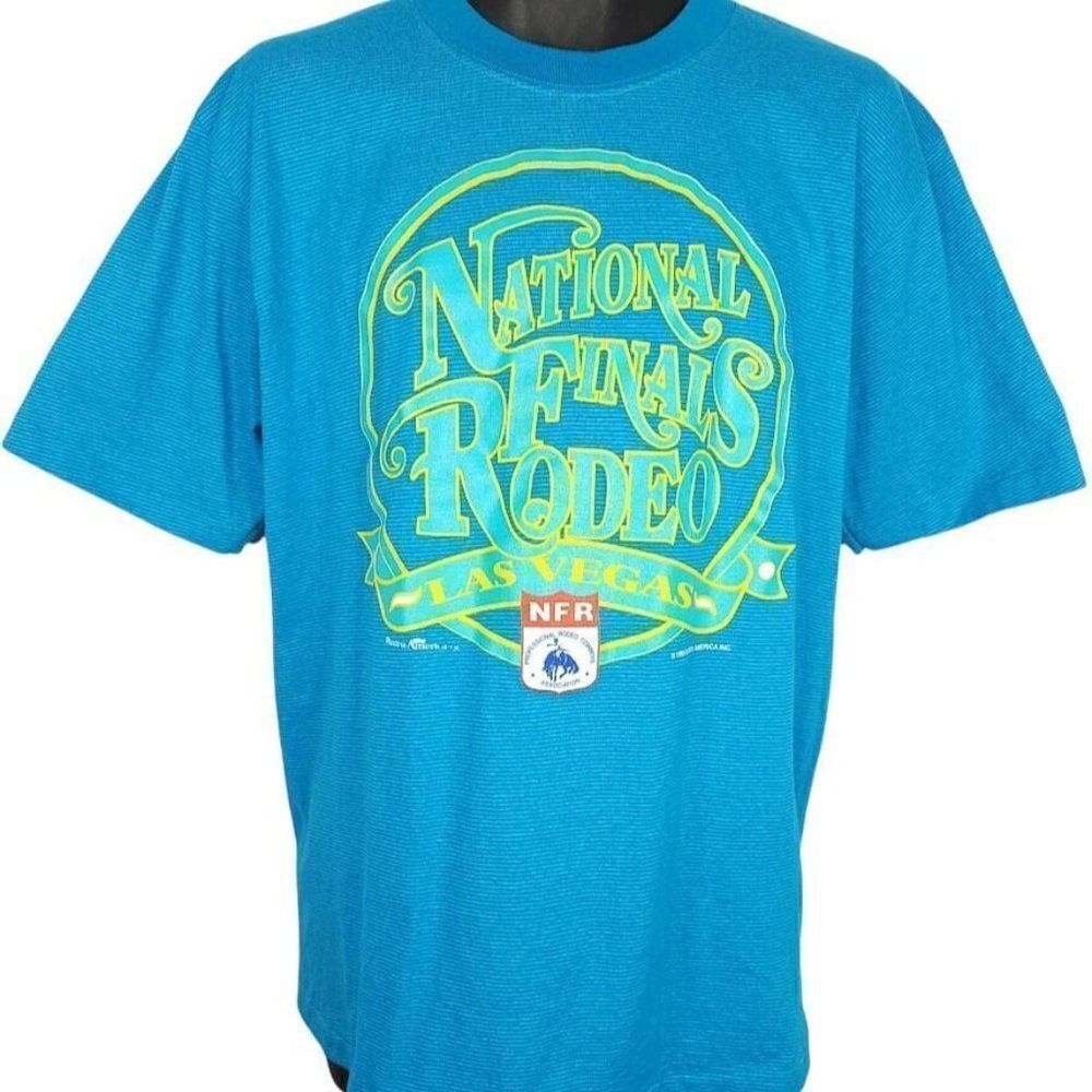 National Finals Rodeo T Shirt Vintage 90s Las Vegas NFR Made In USA Mens Size M